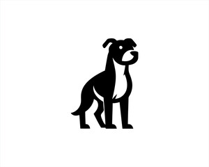 Dog Silhouette logo design vector illustration. Black and white dog logo template	