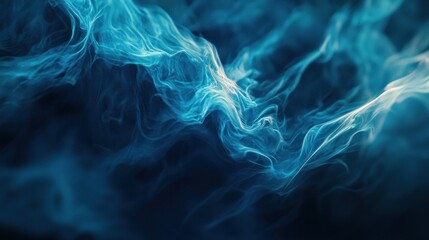 Abstract Blue Smoke Swirls: A Serene Underwater Dream