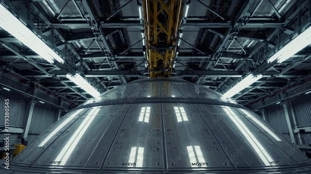 Aufkleber advanced spacecraft assembly inside a high-tech facility showcasing engineering innovation and desig