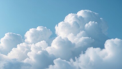 Fluffy white cloudscape with soft textures and billowy forms.