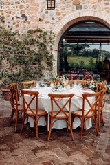 Elegant outdoor dining setup