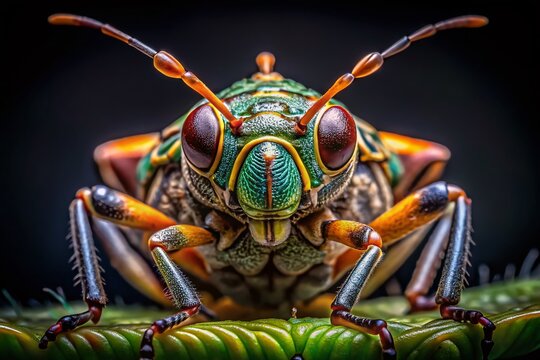 Close-up Portrait of a Wanze Bug (Hemiptera) - Detailed Insect Photography