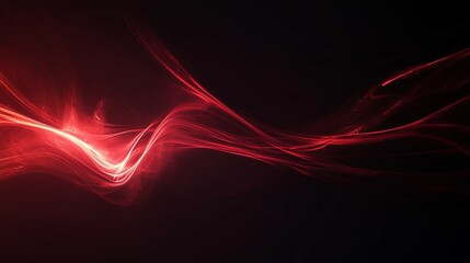 Fototapeta premium Crimson Energy: Abstract Red Wave Art