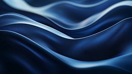 Deep Blue Abstract Waves: Serene, Textured Fabric Design
