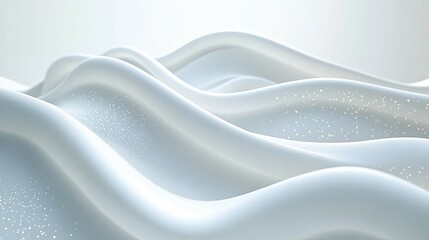 Serene White Waves: A Smooth, Elegant Abstract