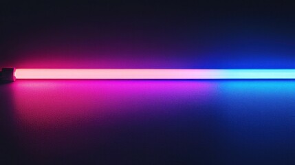 Neon Light Tube: Pink and Blue Glowing in the Dark