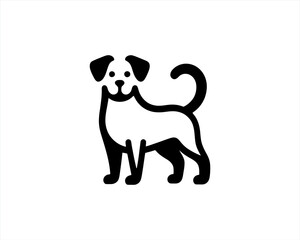 Dog Silhouette logo design vector illustration. Black and white dog logo template	