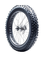 Fototapeta premium Durable Bicycle Tire for Long Rides Isolated on White Background