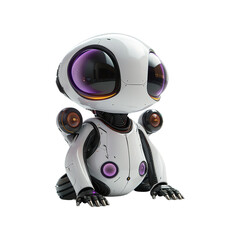 detailed smooth skinned 3D cute and funny robot png