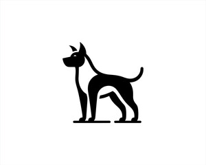 Dog Silhouette logo design vector illustration. Black and white dog logo template	
