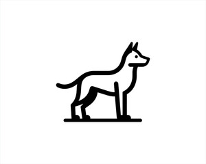 Dog Silhouette logo design vector illustration. Black and white dog logo template	