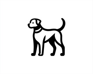 Dog Silhouette logo design vector illustration. Black and white dog logo template	