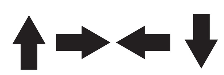 Bold Arrows Design of colors Directions. Colors Red Black yellow white Backgrounds. Symbols.