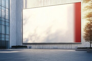 Fototapeta premium Blank Billboard Mockup on the Wall office or fabric