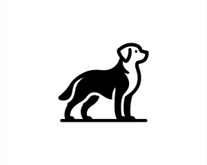 Dog Silhouette logo design vector illustration. Black and white dog logo template	