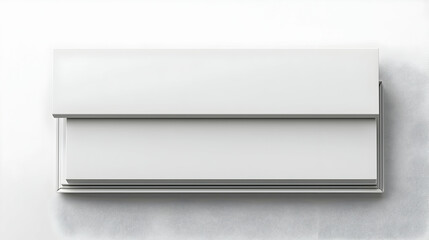 Modern minimalist white architectural mailbox against a plain background.