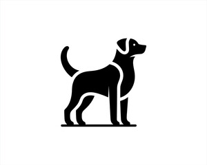 Dog Silhouette logo design vector illustration. Black and white dog logo template	