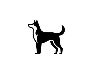 Dog Silhouette logo design vector illustration. Black and white dog logo template	