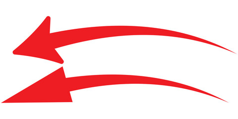 Fototapeta premium Wavy long line arrow showing left element