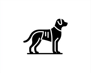 Silhouette Dog logo design icon symbol vector illustration. Black and white dog logo