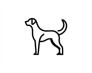 Silhouette Dog logo design icon symbol vector illustration. Black and white dog logo