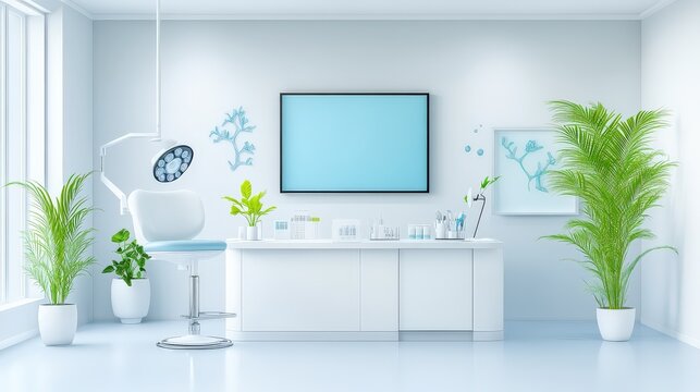 A  design of a flyer created in InDesign, showcasing a modern clinic services, set on a clean white background.