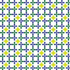 Colorful Geometric Pattern with Blue, Green, and Yellow Shapes