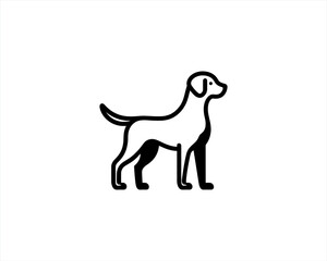 Silhouette Dog logo design icon symbol vector illustration. Black and white dog logo