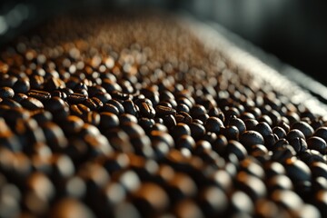 Obraz premium A close up of coffee beans with a grainy texture