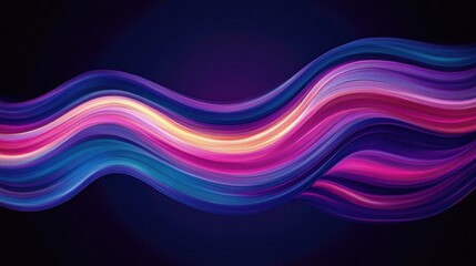 Colorful Abstract Waves in Vibrant Shades of Pink and Blue Flowing