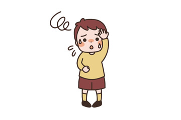 熱がある男の子のイラスト素材