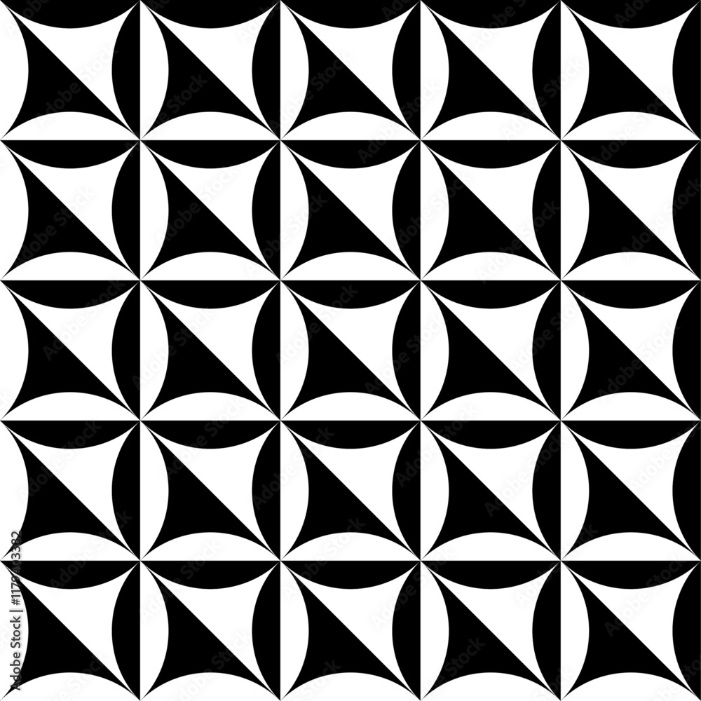 Poster Black and white checker pattern made of cells. Can be seamless. For printing and application on seamless surfaces.