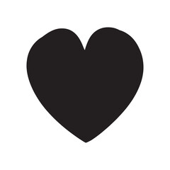 Vector hand-drawn childlike doodle heart icon set. Black stroke on white background.