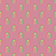 Seamless pattern with rainbow doodle for decorative print, wrapping paper, greeting cards, wallpaper and fabric