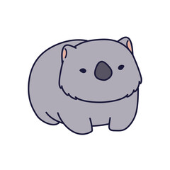 Cute and adorable Wombat Cartoon Illustration doing funny activities