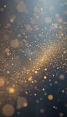 Golden Dust Motes Floating In Dark Blue Space