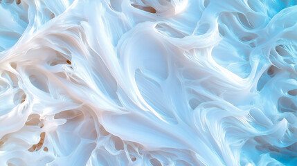 Obraz premium An icy surface texture, translucent blue with detailed frost patterns and cracks, cold and ethereal.