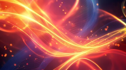 Abstract Fiery Light Trails in Warm Tones