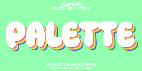 Palette Vector Text Effect Editable Alphabet Rainbow Holo Colour