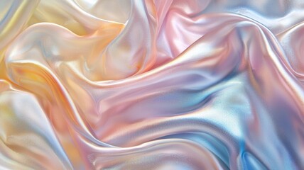Fototapeta premium Iridescent Pastel Silk Fabric Texture Background