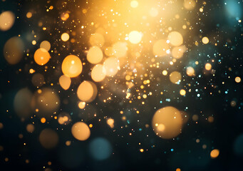 Obraz premium Enchanted Glow of Brilliant Bokeh Lights in Dark Background Radiate Warmth and Bliss
