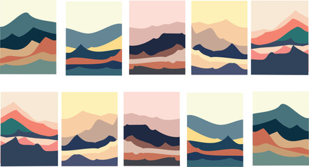 mountain land scape with beautiful colors eps 10