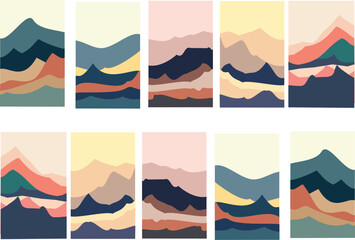 mountain land scape with beautiful colors eps 10

