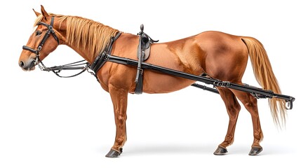 Horse pulling a plow in a field, showcasing earthy tones and a sense of hard work, symbolizing agriculture and tradition.