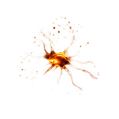an orange glowing neuron png