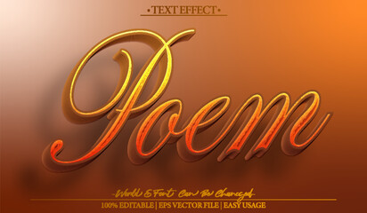 Poem Vector Text Effect Editable Alphabet Handwrite Narrative Author Poetry