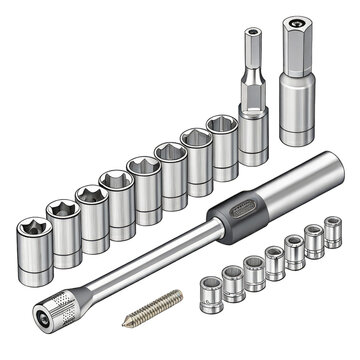 Realistic Socket Set in TransparPNG Format
