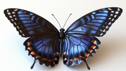 Stunning Blue Butterfly with Vibrant Patterns and Textures