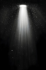 Mysterious Space Scene with Shimmering Stars and Illuminating Cosmic Light Shaft