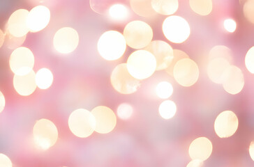 Beautiful Pink and Peach Bokeh Lights Creating a Soft Dreamy Atmosphere in a Blurred Abstract Style